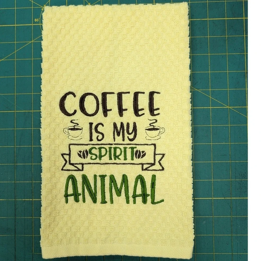 Coffee Is My SPIRIT Animal Kitchen Bath Bar Tea Hand Towel Great Gift Idea!